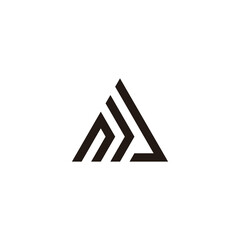 Letter nJ triangle geometric symbol simple logo vector