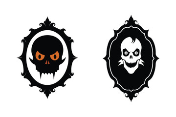 Hand Drawn Vintage Style Halloween Frame Template Illustration