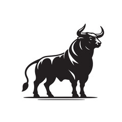 Powerful bull head silhouette for agricultural or sports themes