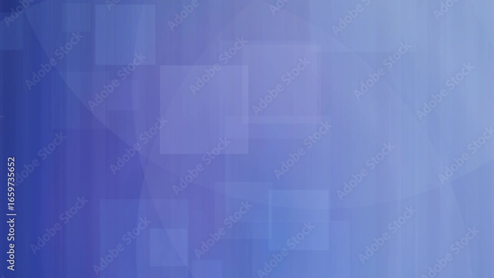 Poster modern blue abstract background of floating geometric shapes and stripes - seamless video loop, slow