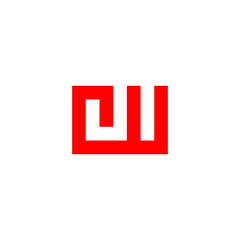 Letter Jw square geometric symbol simple logo vector