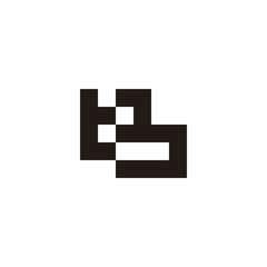 Letter t number 3 square geometric symbol simple logo vector