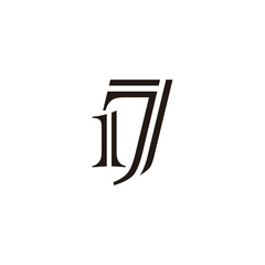 Letter 17 lines geometric symbol simple logo vector