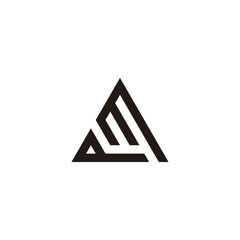 Letter Qm triangle geometric symbol simple logo vector