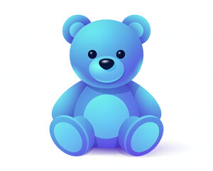 Fototapeta premium a 3d illustration of a blue teddy bear with white background