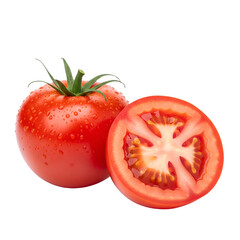 Ripe Tomato with Water Drops