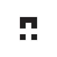 Fototapeta premium Letter n plus, square geometric symbol simple logo vector