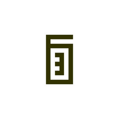 Number 3 in 6, square geometric symbol simple logo vector