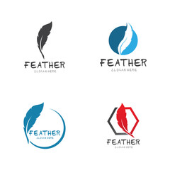 Feather pen logo and symbol vector image