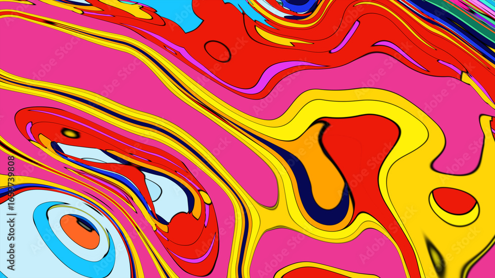 Leinwandbilder abstract depiction of fluid dynamics with swirling colorful wave patterns in sharp detail on a clean