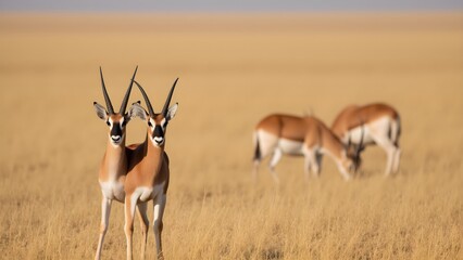Antelope on the African grassland