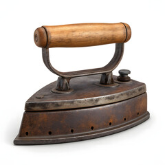 old iron isolated on white background