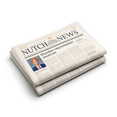 newspaper isolated on white background