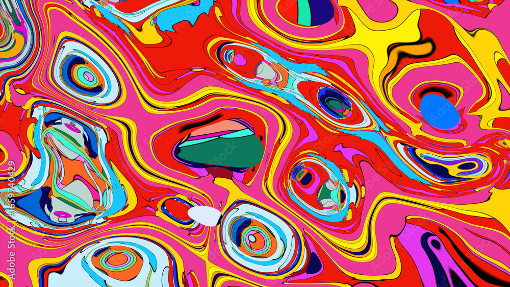 Leinwandbilder abstract depiction of fluid dynamics with swirling colorful wave patterns in sharp detail on a clean