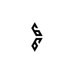Obraz premium Letter 6 6 arrow geometric symbol simple logo vector