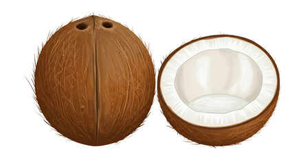 coconut isolated on white