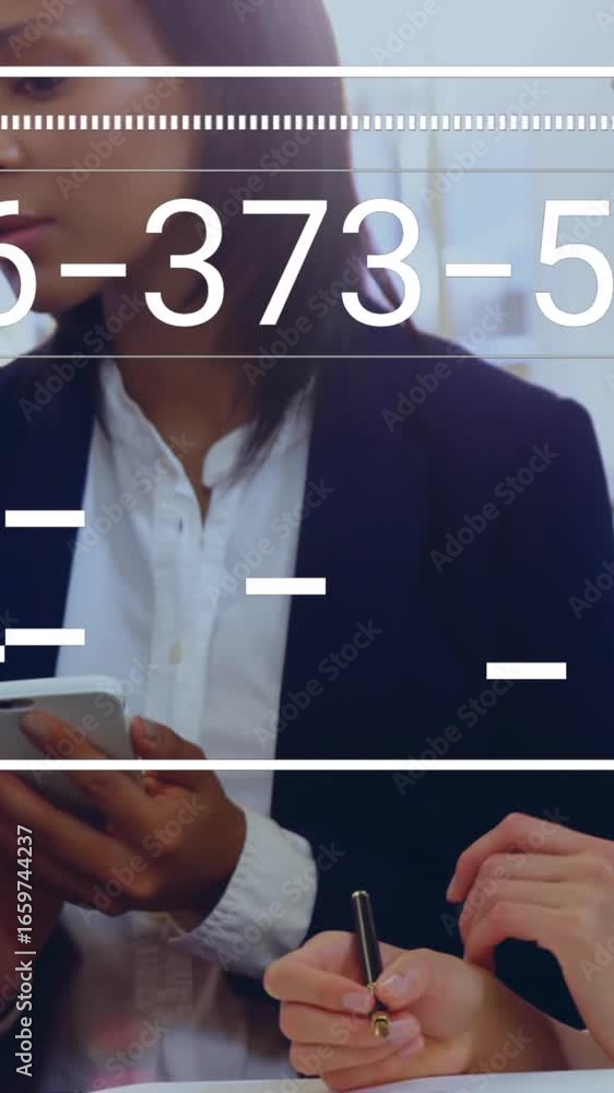 Poster animation shows data processing interface with diverse office discussion.