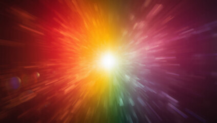 Fototapeta premium Abstract Background with Intense Rainbow Light and Bokeh Effects