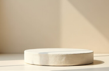 minimalist podium sandy linen base small woven coaster summer texture