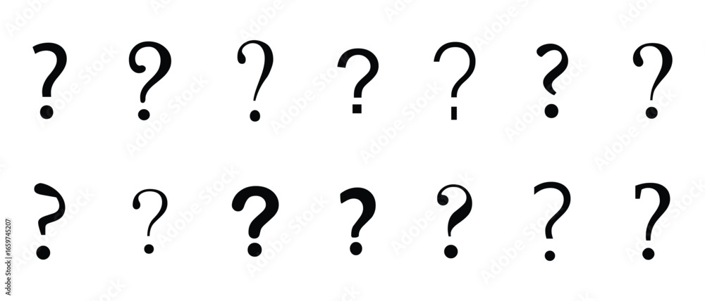 Poster question marks icon. different types of question mark icons. question mark symbol vector icon set. b