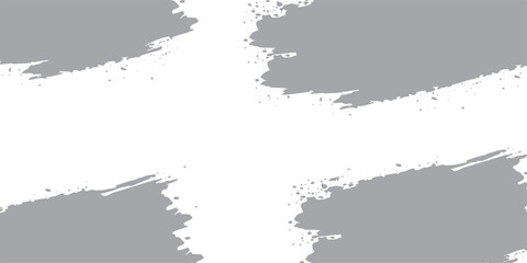 Fototapeta premium Abstract grayscale brush strokes forming a textured cross shape on transparent background