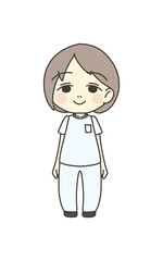 医療従事者の人物　イラスト素材　看護師