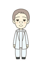 医療従事者の人物　イラスト素材　医師