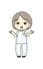 医療従事者の人物　イラスト素材　看護師　説明