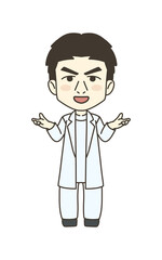 医療従事者の人物　イラスト素材　医師　説明