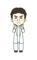 医療従事者の人物　イラスト素材　医師　励まし