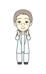 医療従事者の人物　イラスト素材　医師　励まし