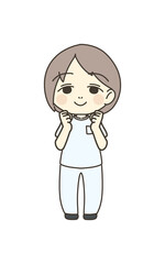 医療従事者の人物　イラスト素材　看護師　励まし