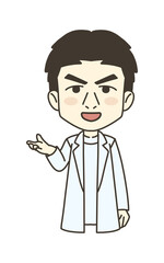 医療従事者の人物　イラスト素材　医師　案内