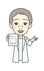 医療従事者の人物　イラスト素材　医師　説明