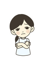医療従事者の人物　イラスト素材　看護師　困る