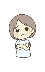 医療従事者の人物　イラスト素材　看護師　困る