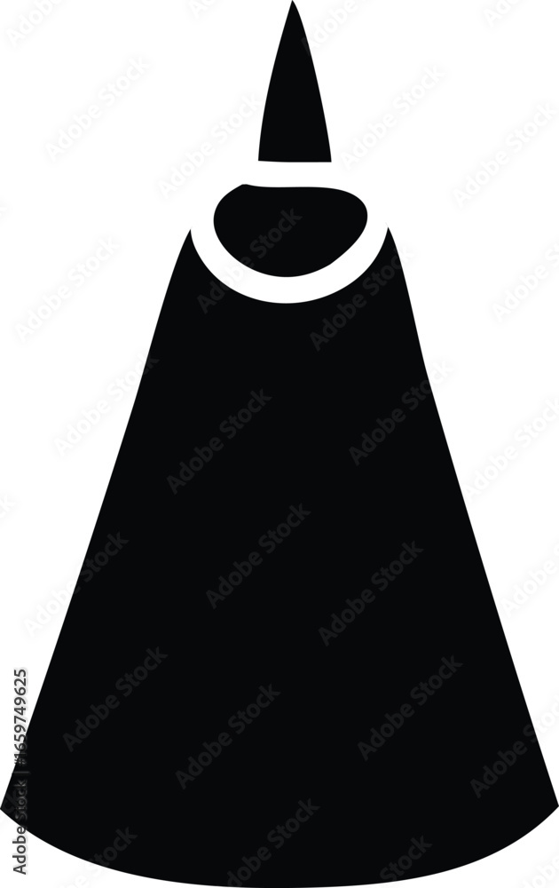 Poster abstract geometric symbol cone shape with circular top and pointed apex stylized iconography for bra