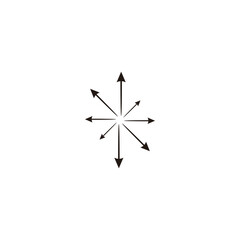 Fototapeta premium Arrows, rounded, pointer geometric symbol simple logo vector