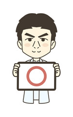 医療従事者の人物　イラスト素材　医師　マルマーク