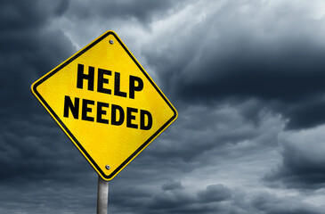 Help Needed sign - inspirational call for assistance
