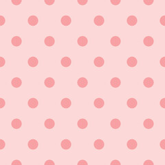 Lightpink background coral polka dot seamless pattern