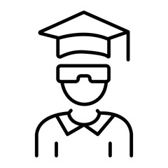 A linear style icon representing vr education concept