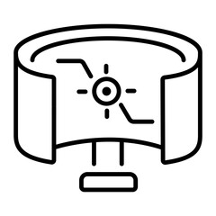 A line style icon depicting a vr monitor screen