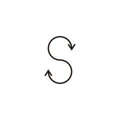 Fototapeta premium Letter S pointer, geometric symbol simple logo vector