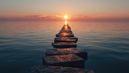 Sunset Pathway on Calm Water