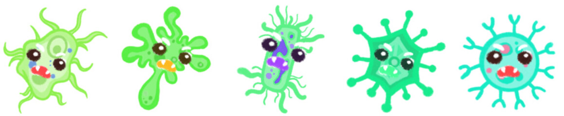 Cute Microorganism and Germ Clipart for Science Designs