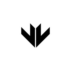 Letters v arrow geometric symbol simple logo vector