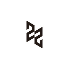 Obraz premium Number 22 knife geometric symbol simple logo vector