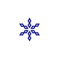 Snowflake, crystal geometric symbol simple logo vector