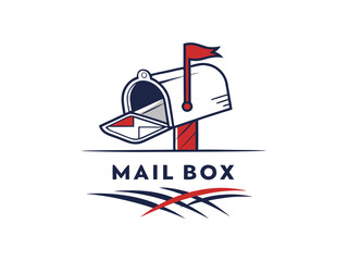 Cute, stylized illustration of a mail box. A simple, hand-drawn vector graphic of a mail box, perfect for branding, logos, or social media posts.